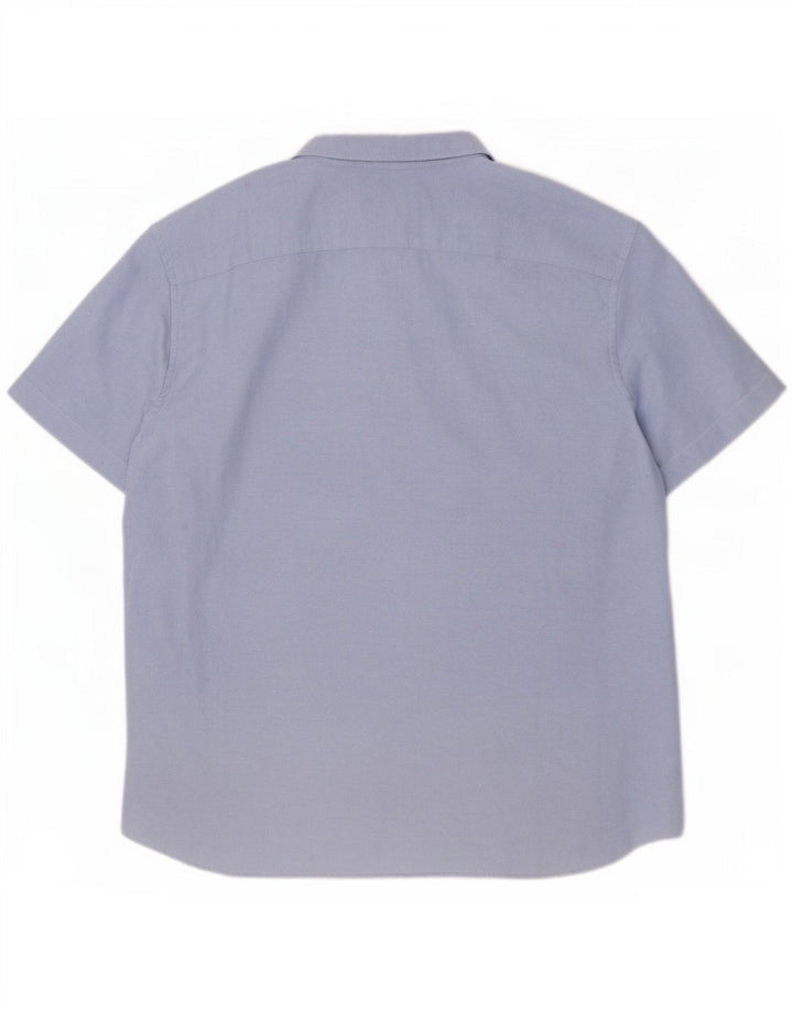 American Eagle Mens Short Sleeve Classic Fit Shirt XL Blue Cotton