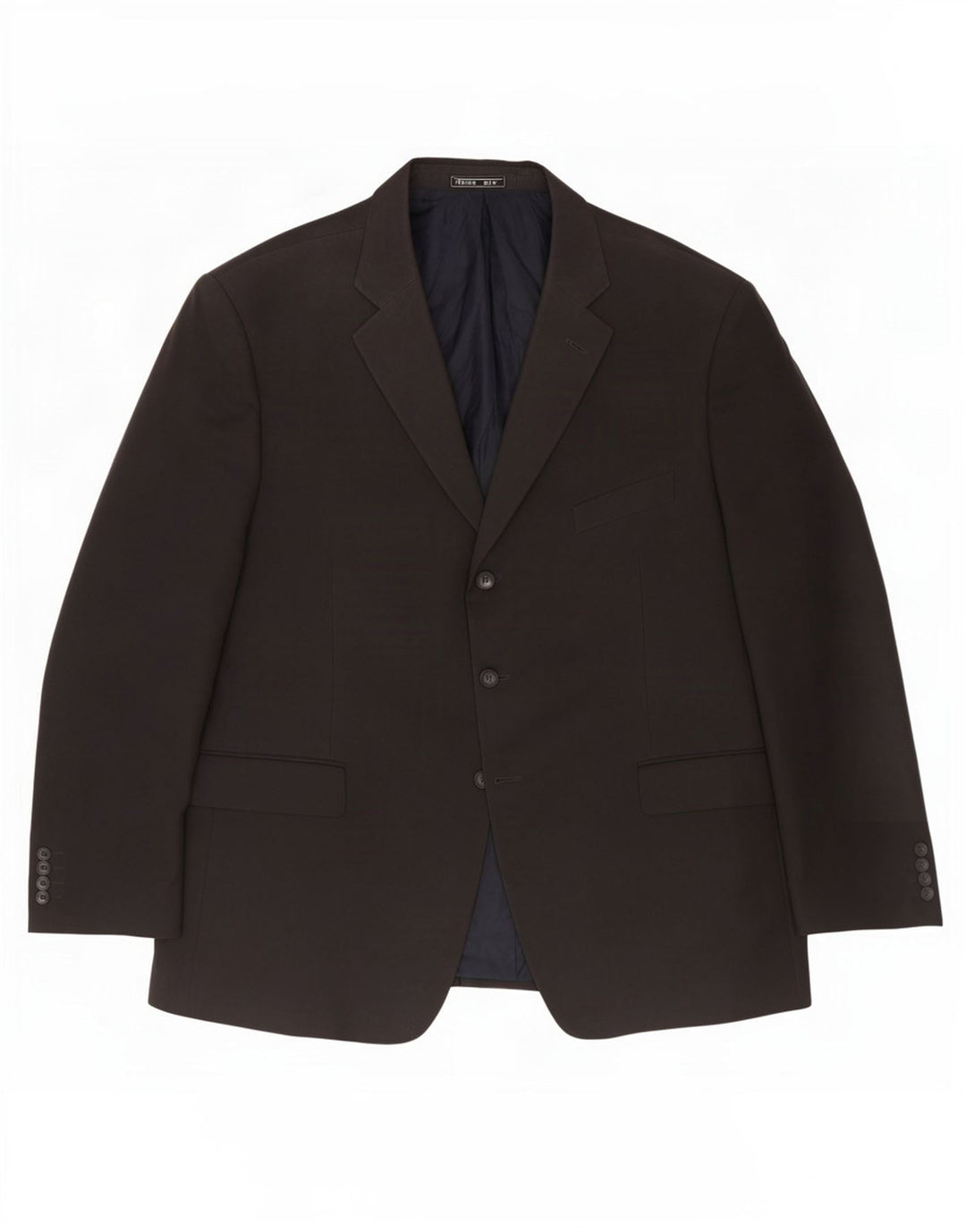Marks & Spencer Mens 3 Button Blazer Jacket UK 46 XL Navy Blue Polyester