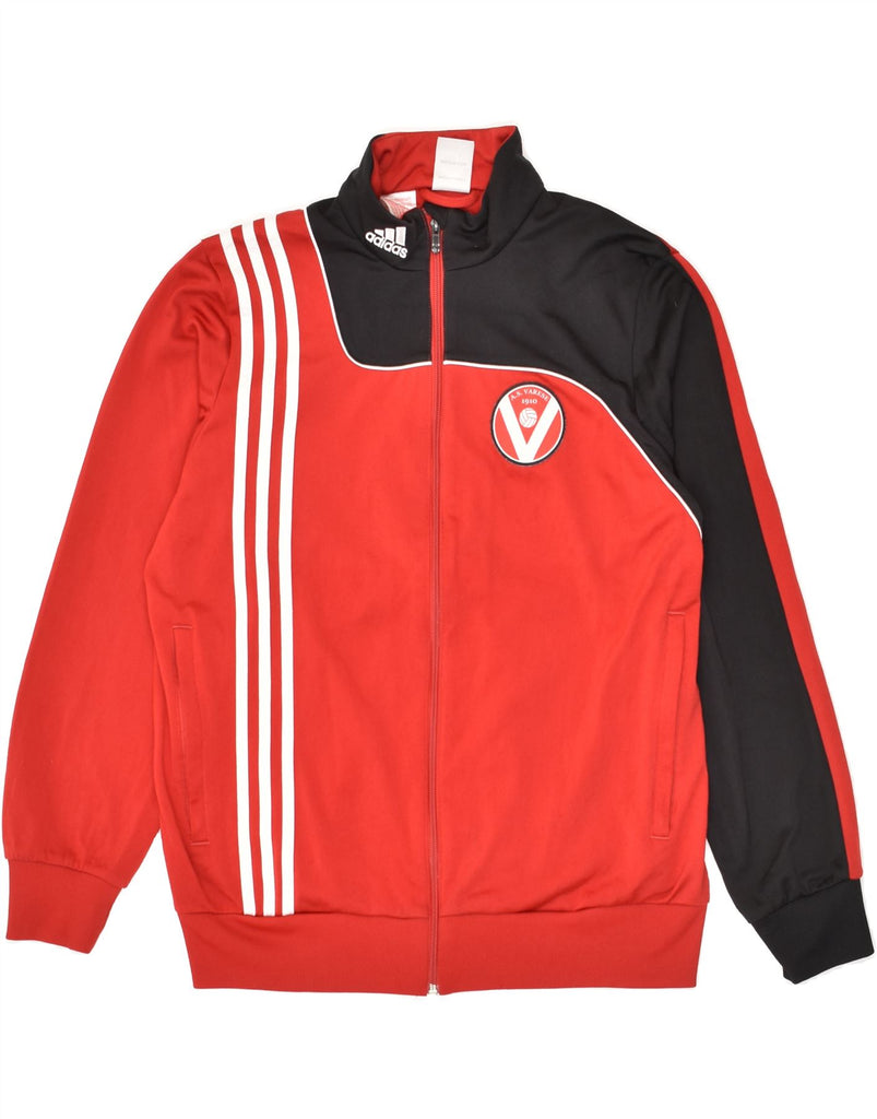 ADIDAS Boys Graphic Tracksuit Top Jacket 15-16 Years Red Colourblock | Vintage Adidas | Thrift | Second-Hand Adidas | Used Clothing | Messina Hembry 