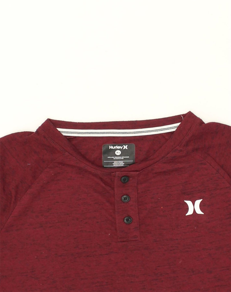 HURLEY Boys T-Shirt Top 13-14 Years Burgundy Flecked Polyester | Vintage Hurley | Thrift | Second-Hand Hurley | Used Clothing | Messina Hembry 