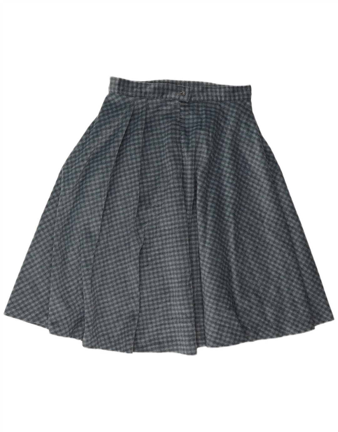 Vintage Womens Circle Skirt W30 Medium Blue Check