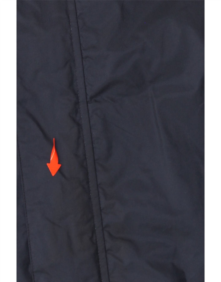 ADIDAS Mens Hooded Rain Jacket UK 40 Large Navy Blue Nylon