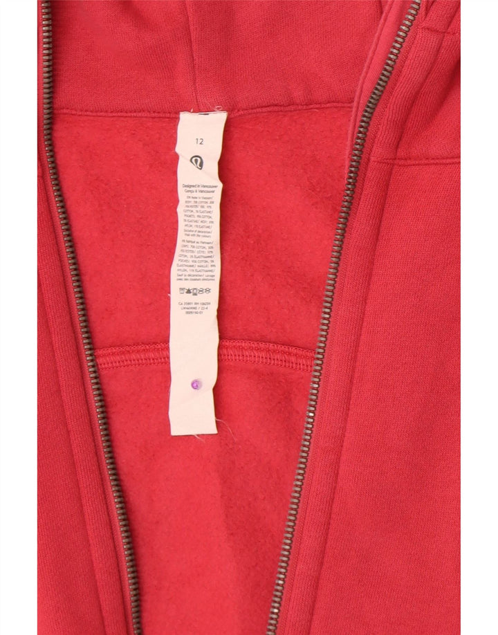 Lululemon Womens Zip Hoodie Sweater US 12 Large Red Cotton