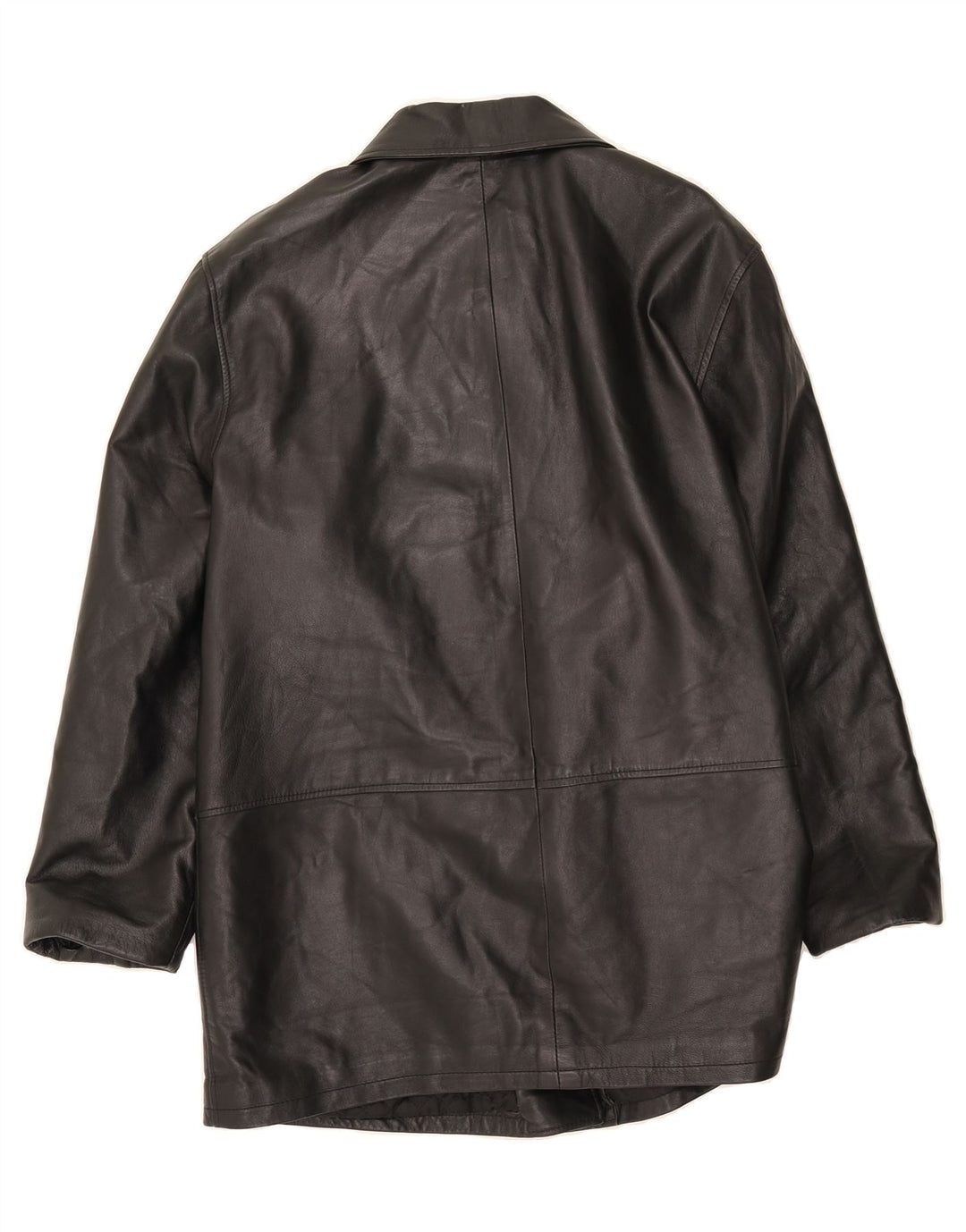 VINTAGE Womens Leather Coat IT 50 XL Black Vintage Vintage and Second-Hand Vintage from Messina Hembry 