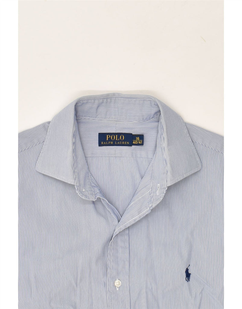 RALPH LAUREN Mens Shirt Size 16 40 41 Large Blue Striped Cotton | Vintage Ralph Lauren | Thrift | Second-Hand Ralph Lauren | Used Clothing | Messina Hembry 