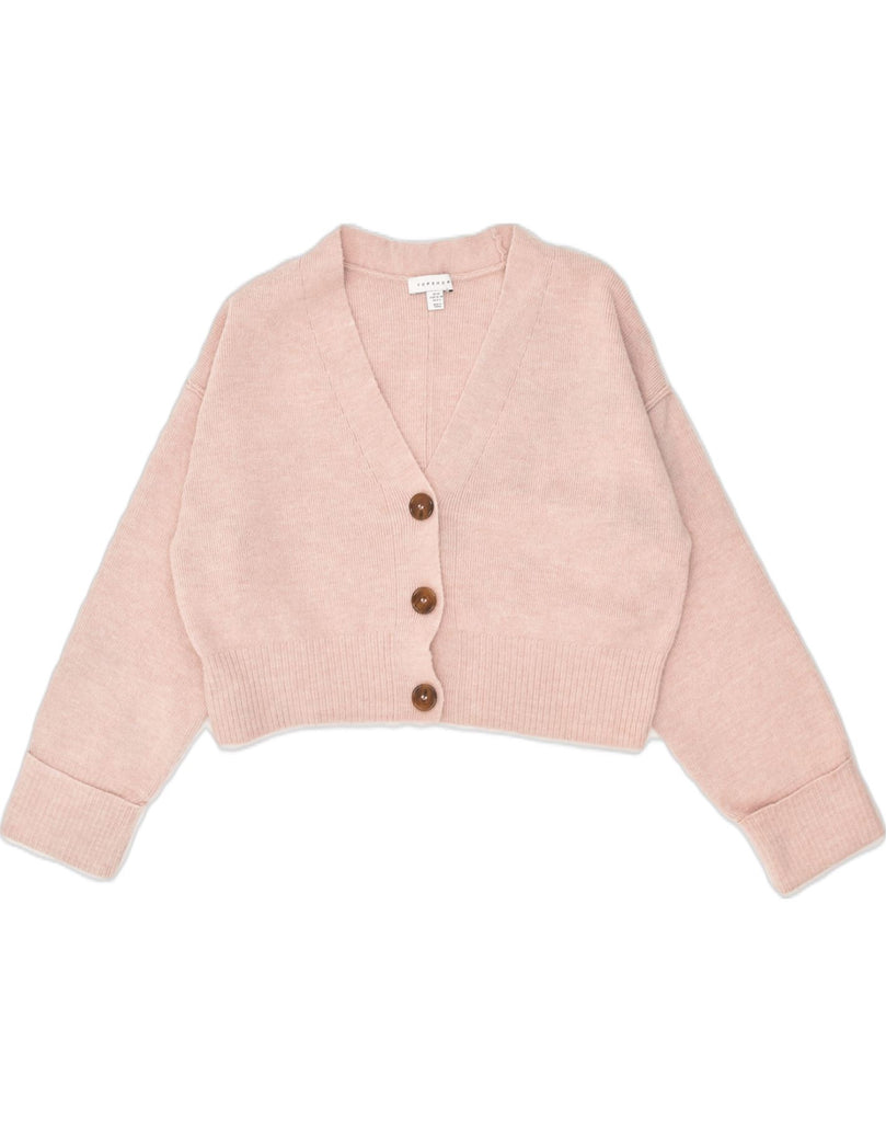 TOPSHOP Womens Cardigan Sweater UK 6 XS Pink Acrylic | Vintage Topshop | Thrift | Second-Hand Topshop | Used Clothing | Messina Hembry 