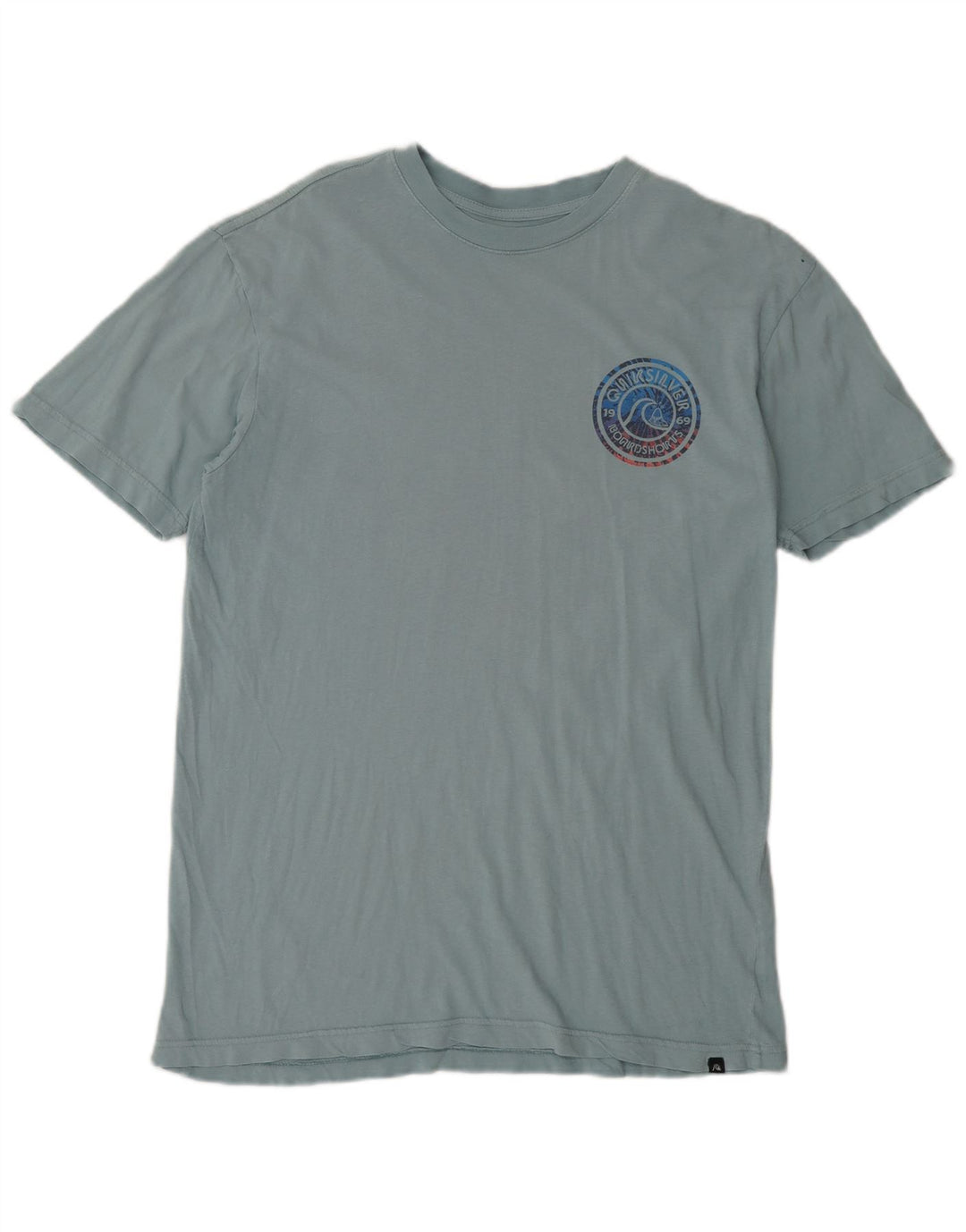 Quiksilver Mens Modern Fit Graphic T-Shirt Top Medium Blue Cotton
