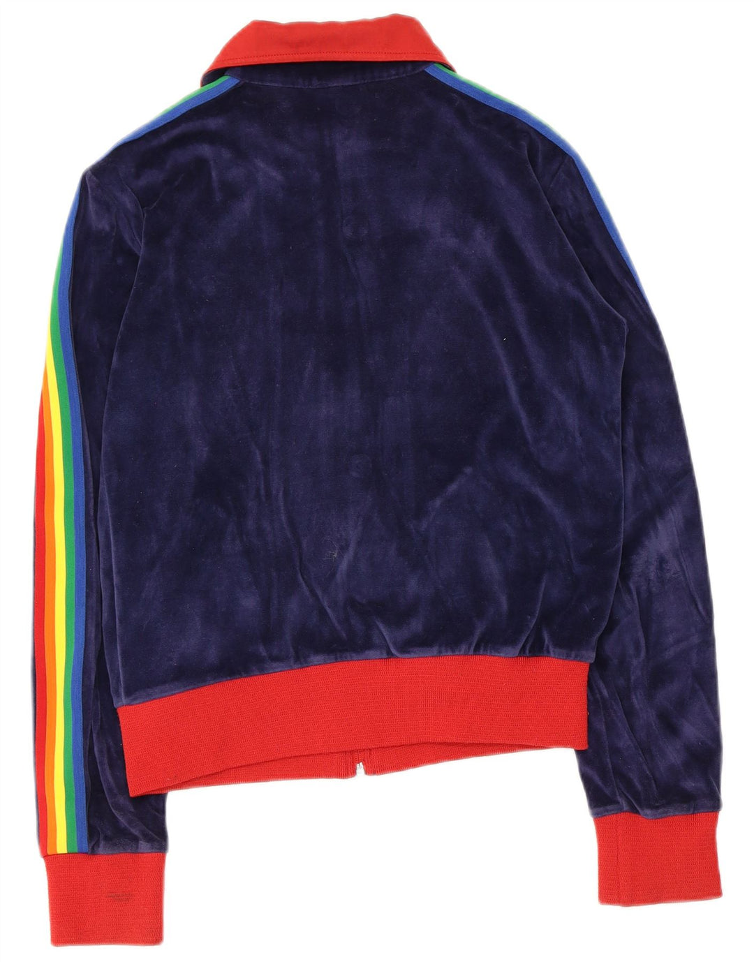 Vintage Womens Tracksuit Top Jacket UK 14 Medium Navy Blue Colourblock