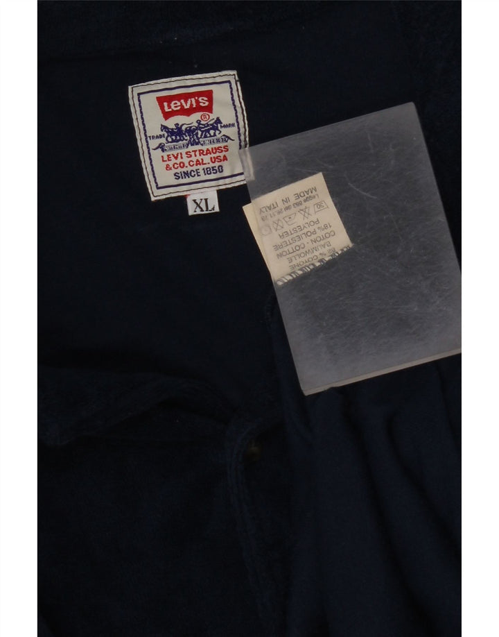 LEVI'S Mens Short Sleeve Shirt XL Navy Blue Cotton