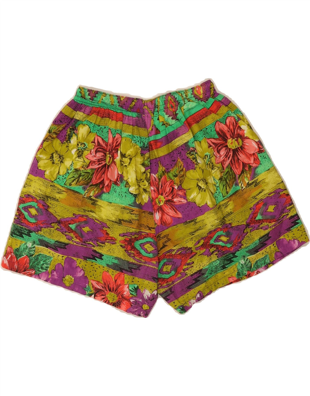 VINTAGE Womens Swimming Shorts UK 8 Small  Multicoloured Floral Vintage Vintage and Second-Hand Vintage from Messina Hembry 