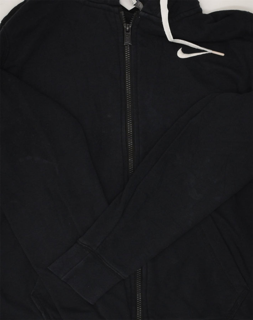 NIKE Womens Zip Hoodie Sweater UK 14 Large Black Cotton | Vintage Nike | Thrift | Second-Hand Nike | Used Clothing | Messina Hembry 