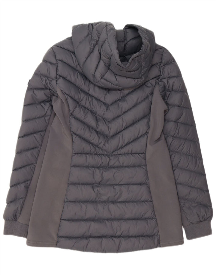 HOLLISTER Womens Hooded Padded Jacket UK 10 Small Grey Nylon