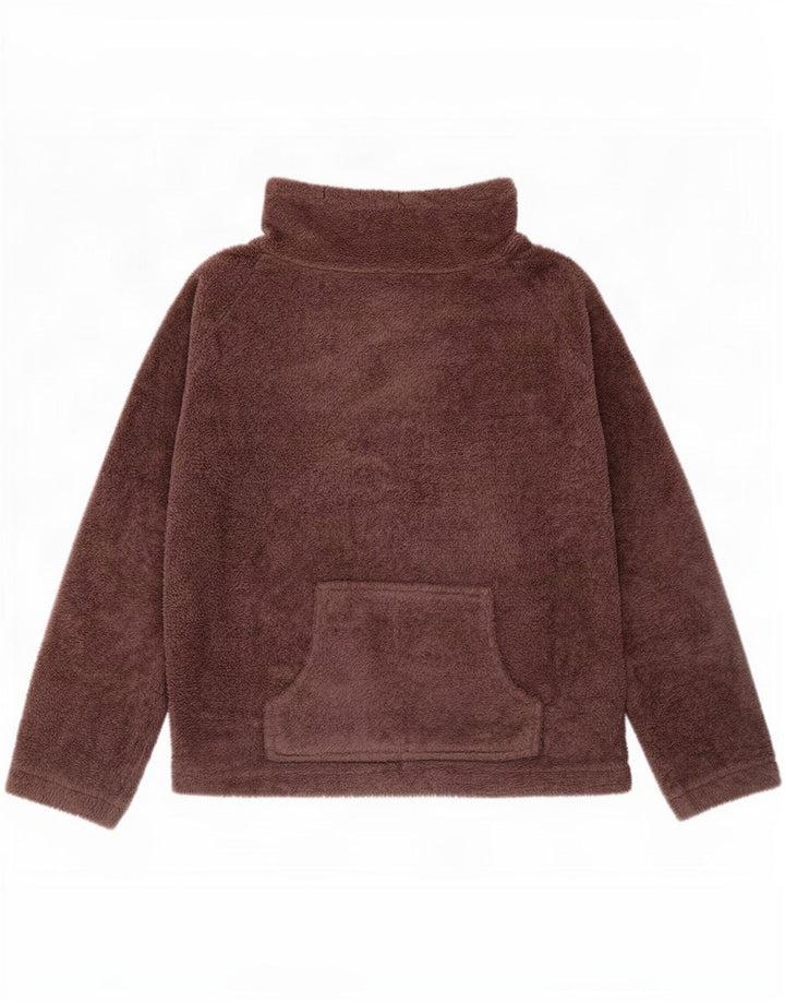 Marks & Spencer Womens Fleece Jumper UK 16/18 Large Brown Polyester