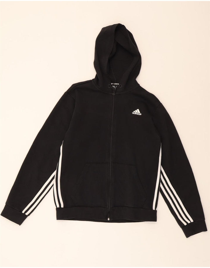 ADIDAS Mens Zip Hoodie Sweater Small Black Cotton Vintage Adidas and Second-Hand Adidas from Messina Hembry 