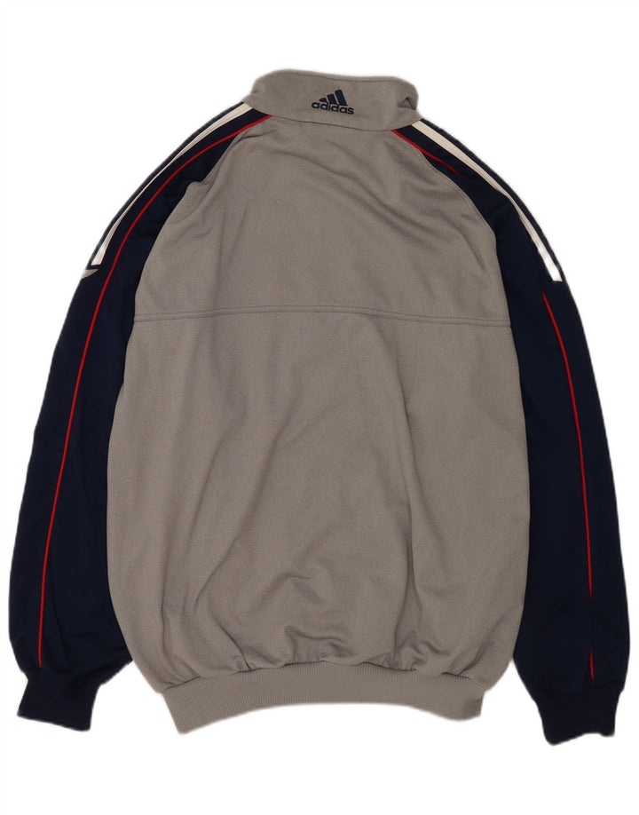 Adidas Mens Tracksuit Top Jacket UK 42/44 Large Grey Colourblock Polyester