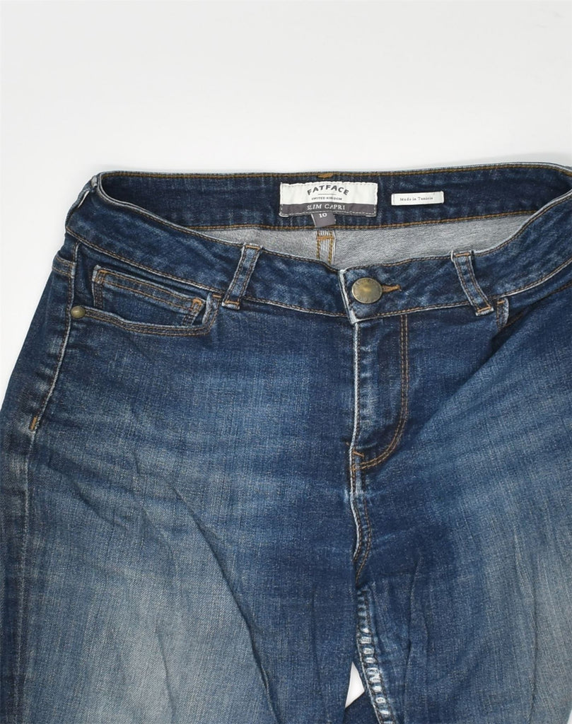 FAT FACE Womens Slim Capri Jeans UK 10 Small W26 L24 Blue Cotton | Vintage Fat Face | Thrift | Second-Hand Fat Face | Used Clothing | Messina Hembry 