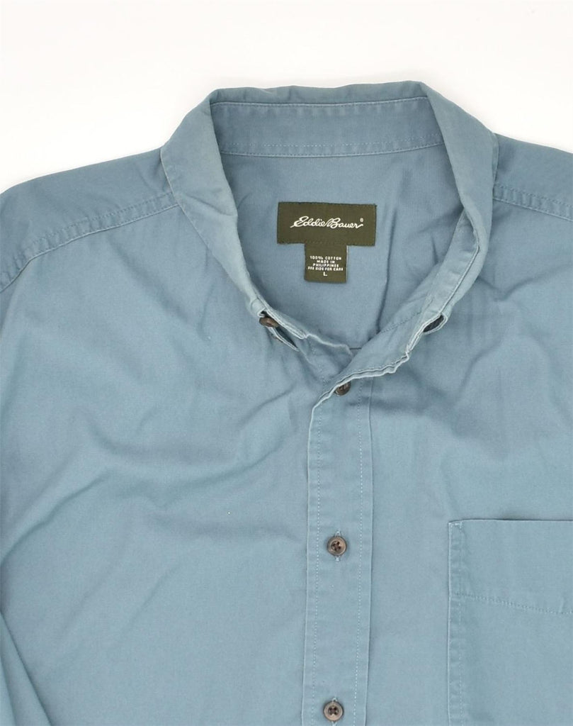 EDDIE BAUER Mens Shirt Large Blue Cotton | Vintage Eddie Bauer | Thrift | Second-Hand Eddie Bauer | Used Clothing | Messina Hembry 