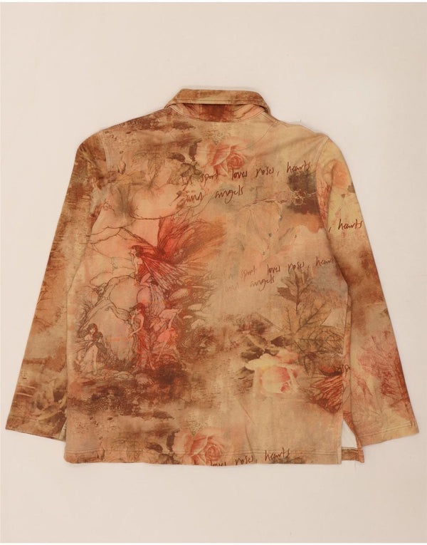 Vintage Womens Shirt IT 54 3XL Beige Floral Cotton