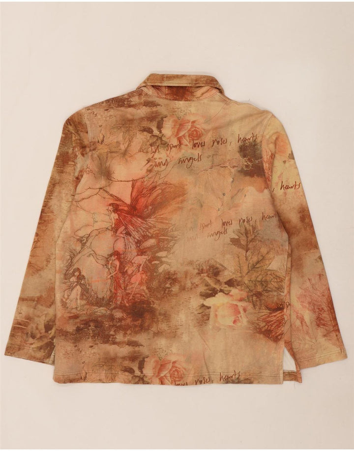 Vintage Womens Shirt IT 54 3XL Beige Floral Cotton