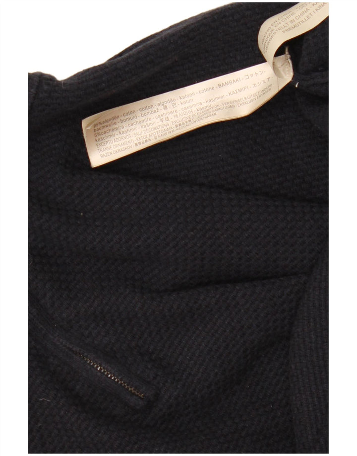 MASSIMO DUTTI Mens Zip Neck Jumper Sweater 2XL Navy Blue Cotton