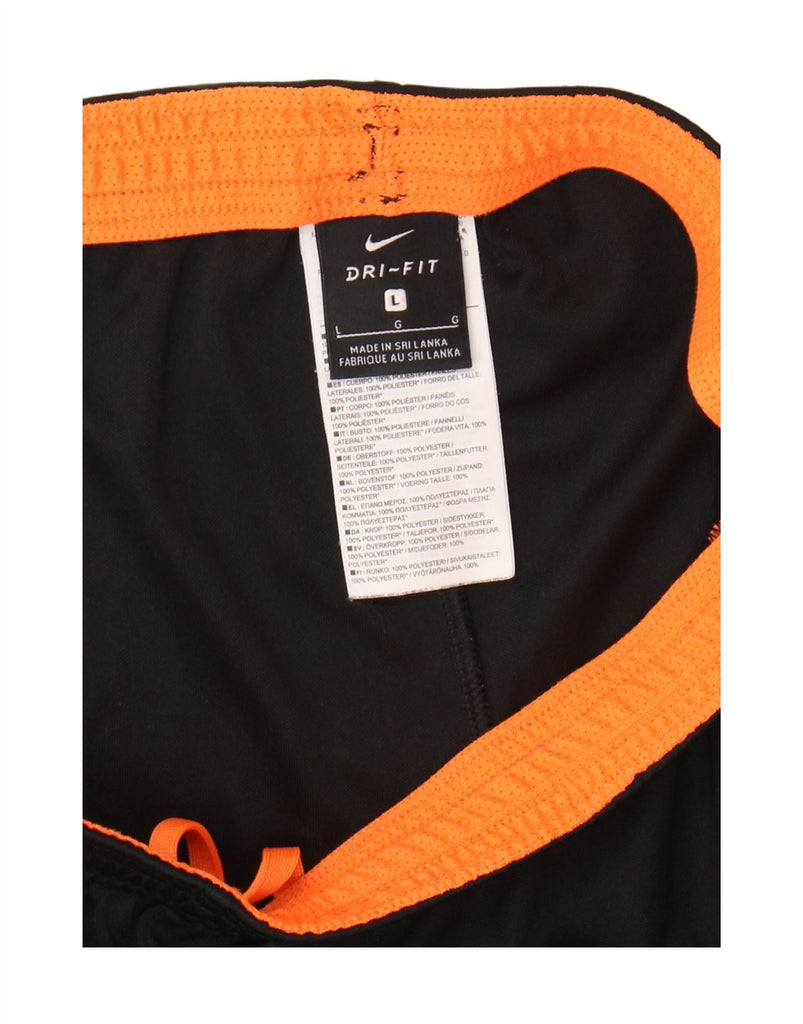 NIKE Mens Dri Fit Sport Shorts Large Black Colourblock Polyester Vintage Nike and Second-Hand Nike from Messina Hembry 