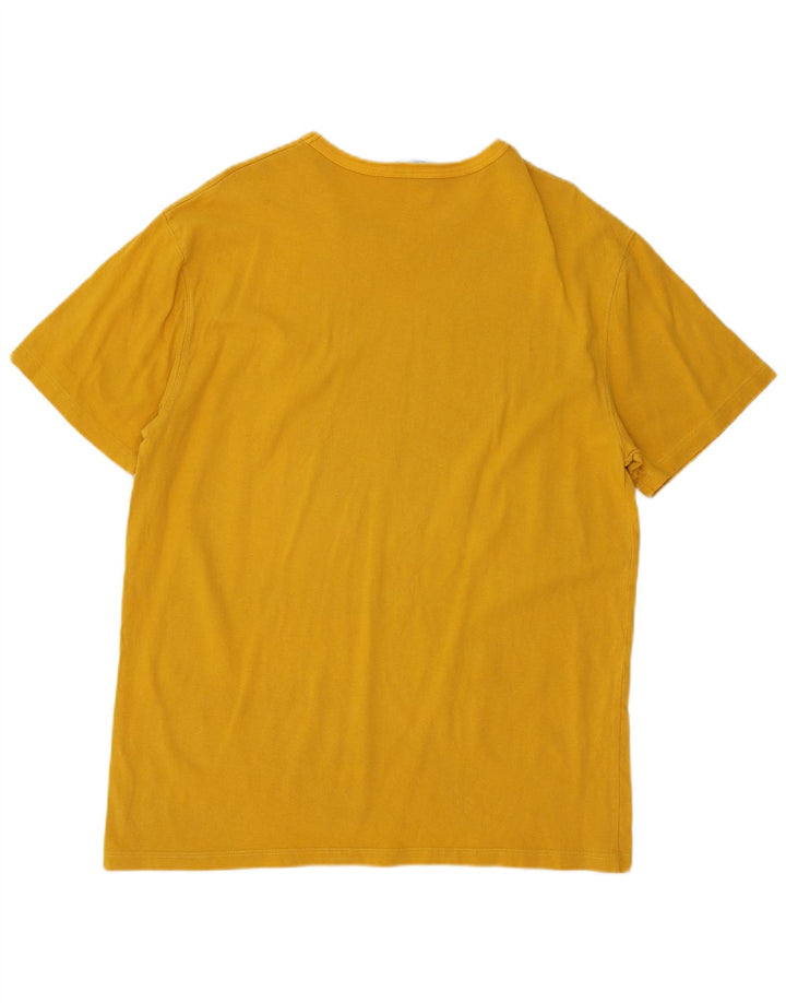 Champion Mens Heritage T-Shirt Top Large Yellow Cotton