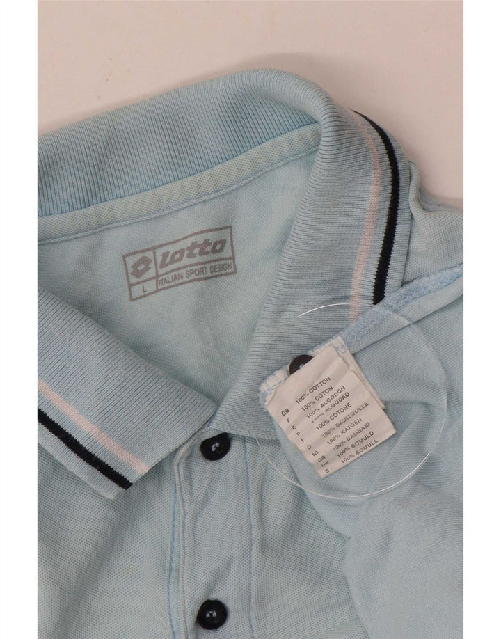 Lotto Mens Polo Shirt Large Blue Cotton