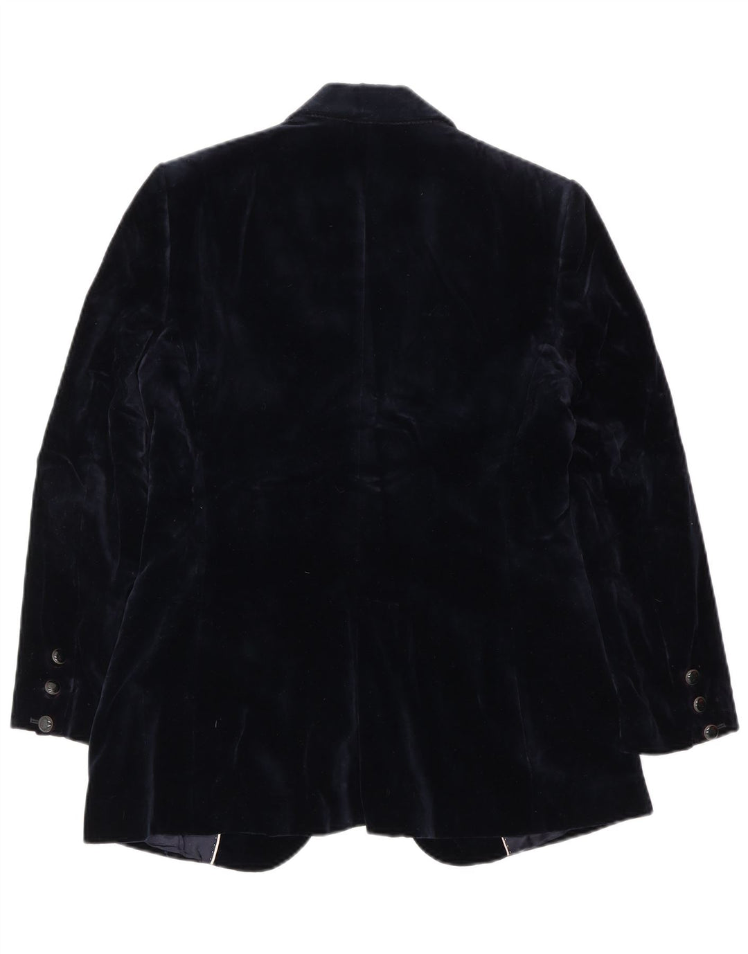 Massimo Dutti Womens 1 Button Velvet Blazer Jacket EU 38 Medium Navy Blue