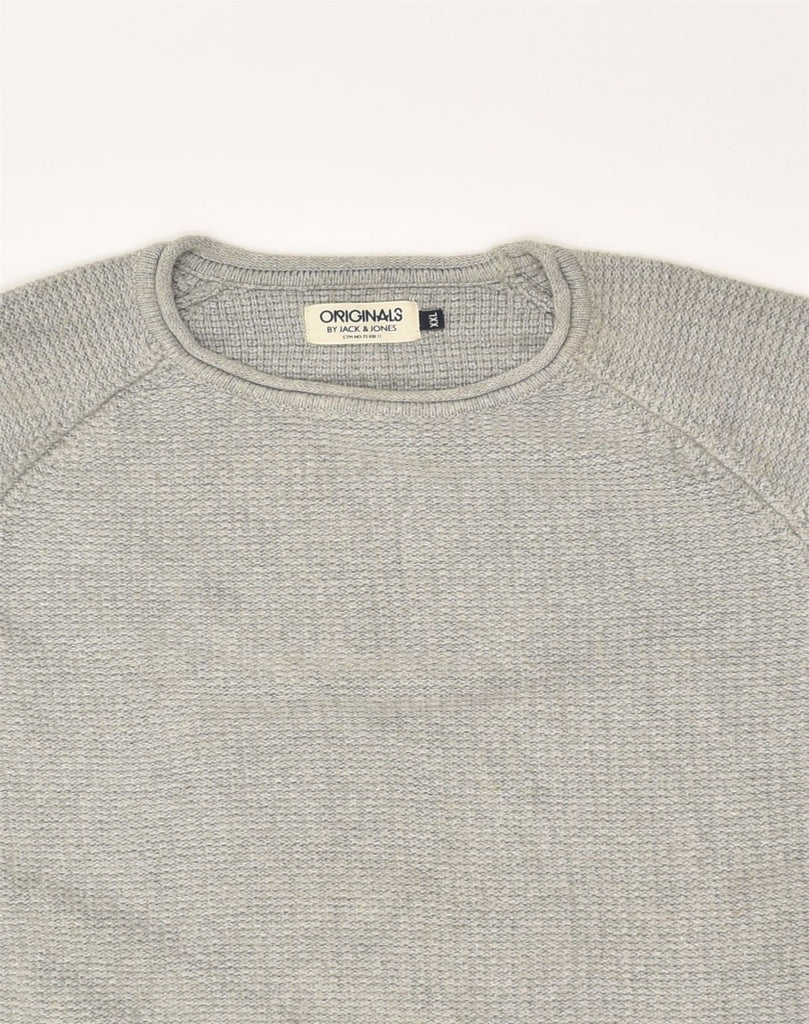 JACK & JONES Womens Crew Neck Jumper Sweater UK 20 2XL Grey Cotton | Vintage Jack & Jones | Thrift | Second-Hand Jack & Jones | Used Clothing | Messina Hembry 