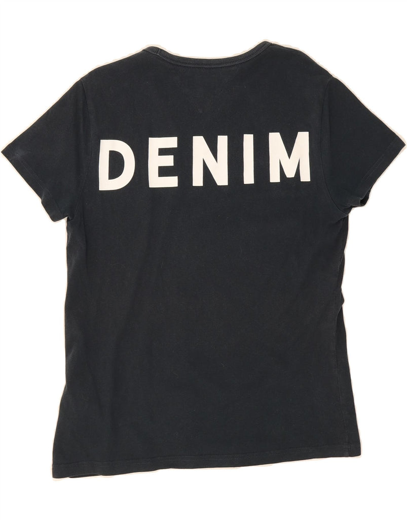 TOMMY HILFIGER Mens Graphic T-Shirt Top Small Navy Blue Cotton Vintage Tommy Hilfiger and Second-Hand Tommy Hilfiger from Messina Hembry 