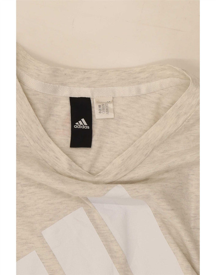 Adidas Womens Graphic T-Shirt Top UK 14 Medium Grey