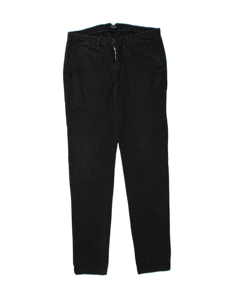 LIU JO Mens Skinny Chino Trousers IT 46 Small W29 L30 Black Cotton | Vintage Liu Jo | Thrift | Second-Hand Liu Jo | Used Clothing | Messina Hembry 