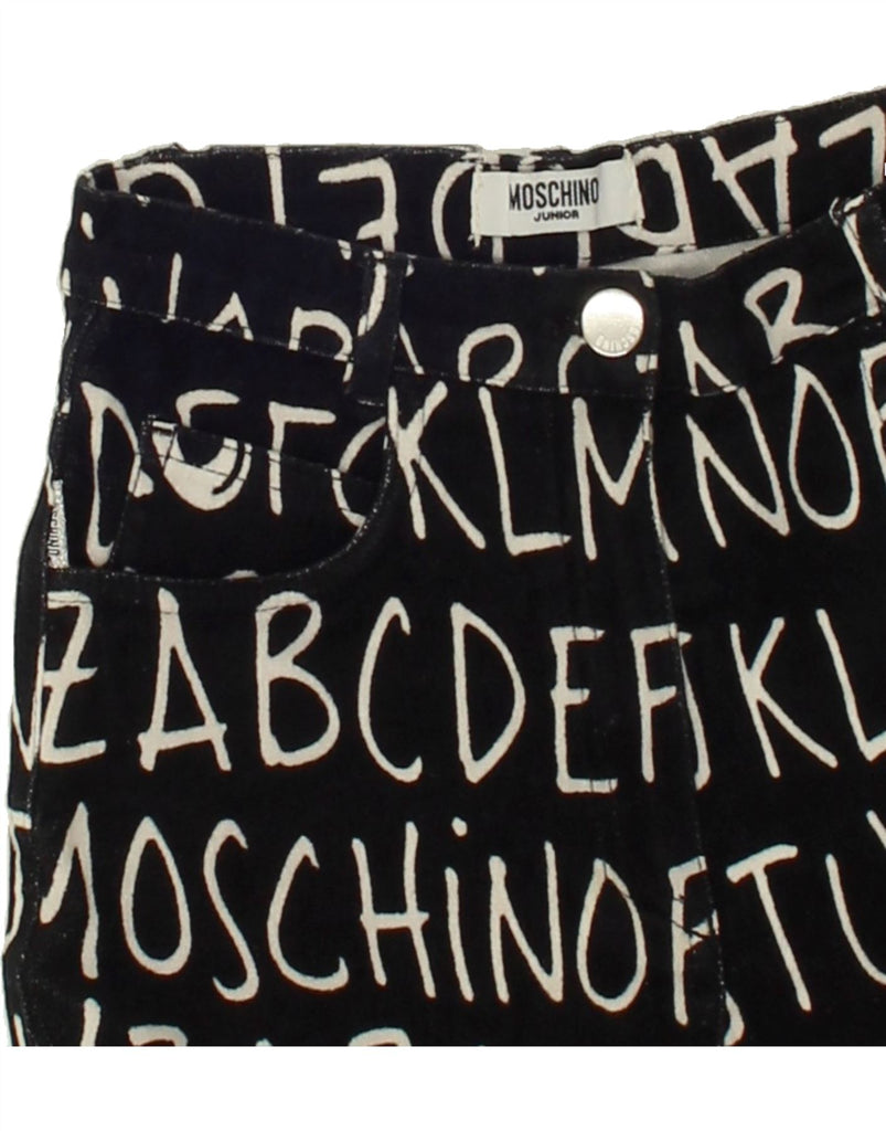 MOSCHINO Girls Graphic A-Line Skirt 8-9 Years W21 Black | Vintage Moschino | Thrift | Second-Hand Moschino | Used Clothing | Messina Hembry 