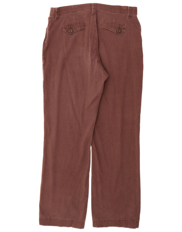LEE Womens Straight Casual Trousers US 12 Large W32 L31 Brown Cotton