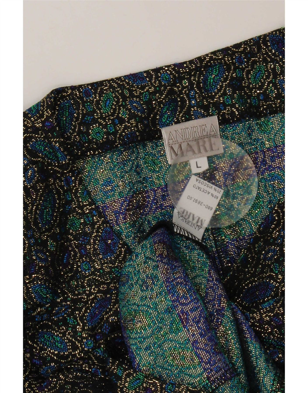 Andrea Mare Womens Crop Short Sleeve Shirt Blouse UK 14 Large Multicoloured