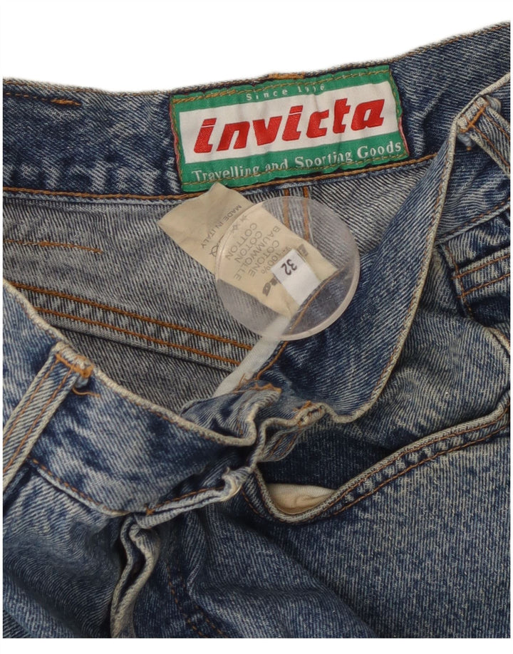 Invicta Mens Cropped Straight Jeans W32 L24 Blue Cotton