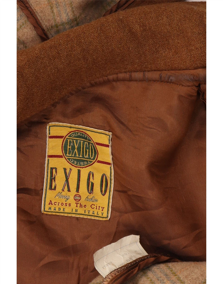Exigo Mens Hooded Duffle Coat UK 42 XL Brown Wool