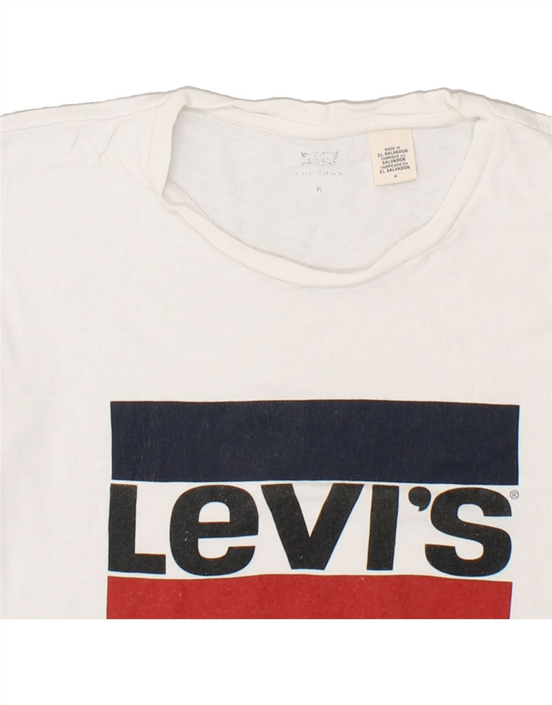 LEVI'S Mens Graphic T-Shirt Top Medium White Cotton | Vintage Levi's | Thrift | Second-Hand Levi's | Used Clothing | Messina Hembry 