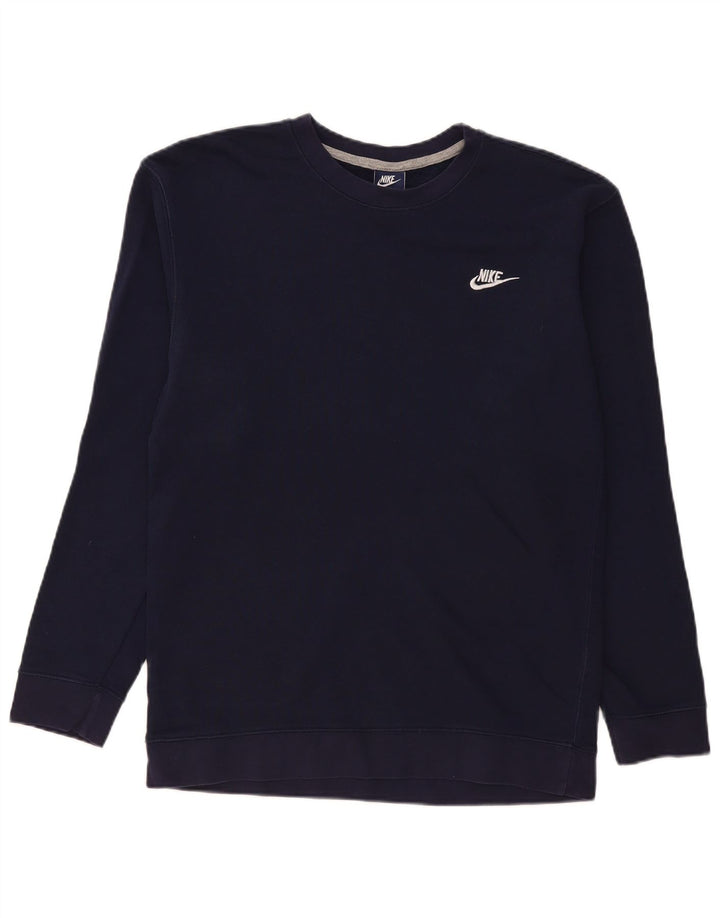 Nike Mens Sweatshirt Jumper Large Navy Blue Cotton