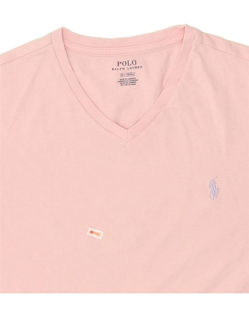 POLO RALPH LAUREN Womens T-Shirt Top UK 14 Medium Pink Cotton | Vintage Polo Ralph Lauren | Thrift | Second-Hand Polo Ralph Lauren | Used Clothing | Messina Hembry 