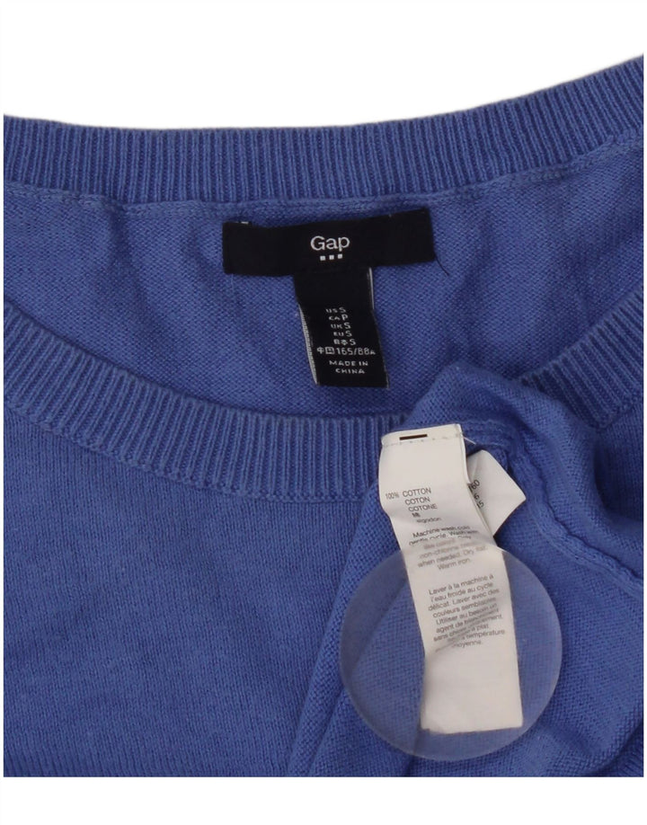 Gap Womens Oversized Boat Neck Jumper Sweater UK 10 Small Blue Cotton