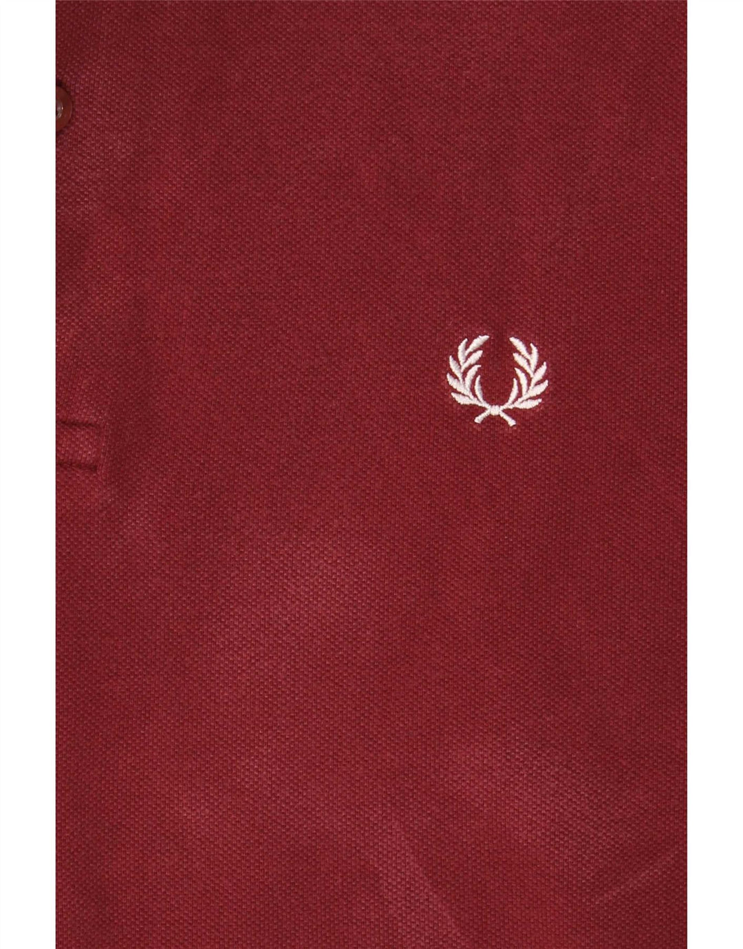 Fred Perry Mens Polo Shirt Small Burgundy Striped Cotton