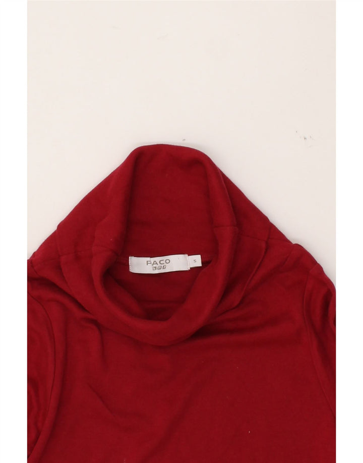 PACO Womens Hooded Top Long Sleeve UK 8 Small Red Cotton Vintage Paco and Second-Hand Paco from Messina Hembry 