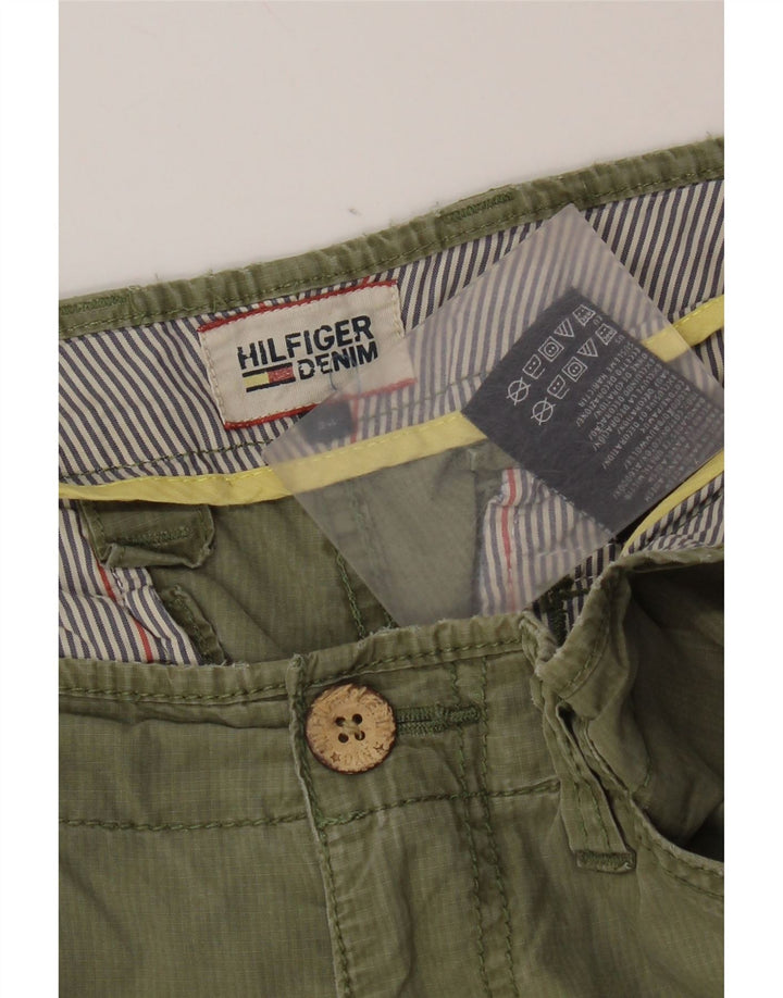 Tommy Hilfiger Mens Cargo Shorts W34 Large Khaki Cotton