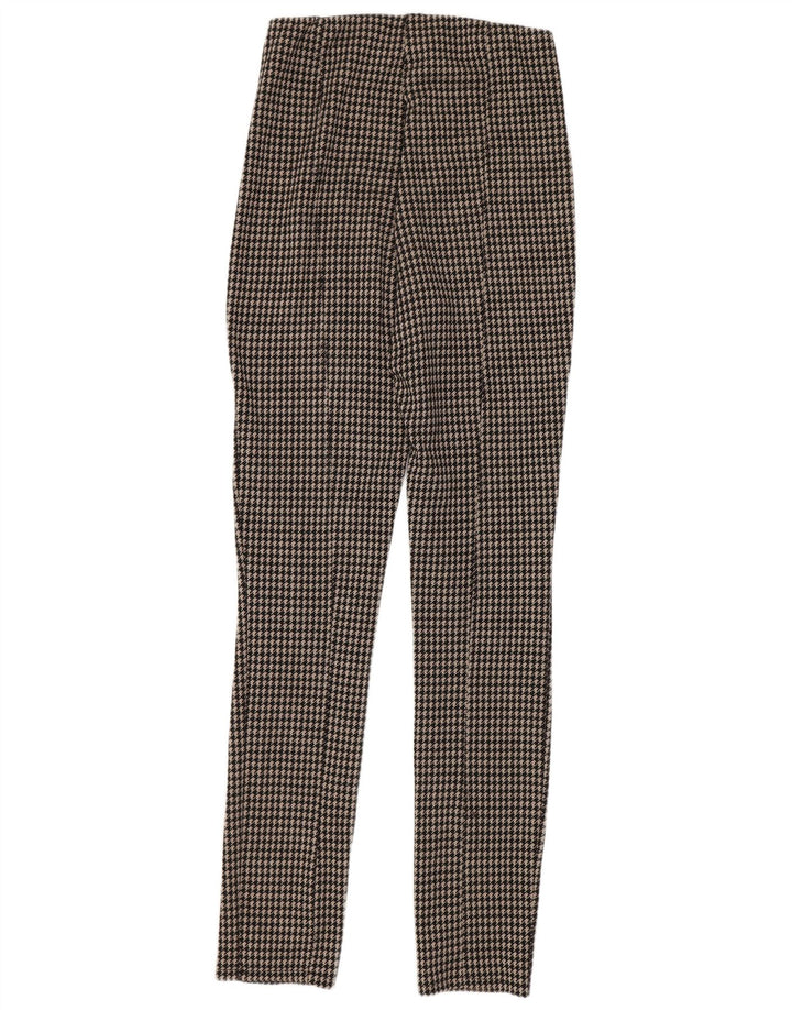 Zara Womens Leggings UK 14 Medium Black Houndstooth