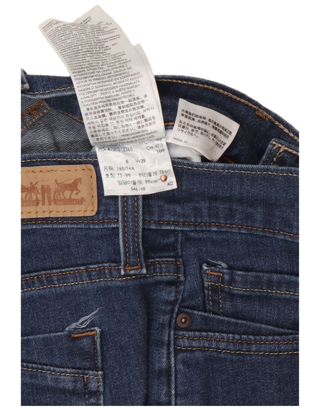 LEVI'S Womens Capri Jeans US 8 Medium W29 L17 Blue Cotton