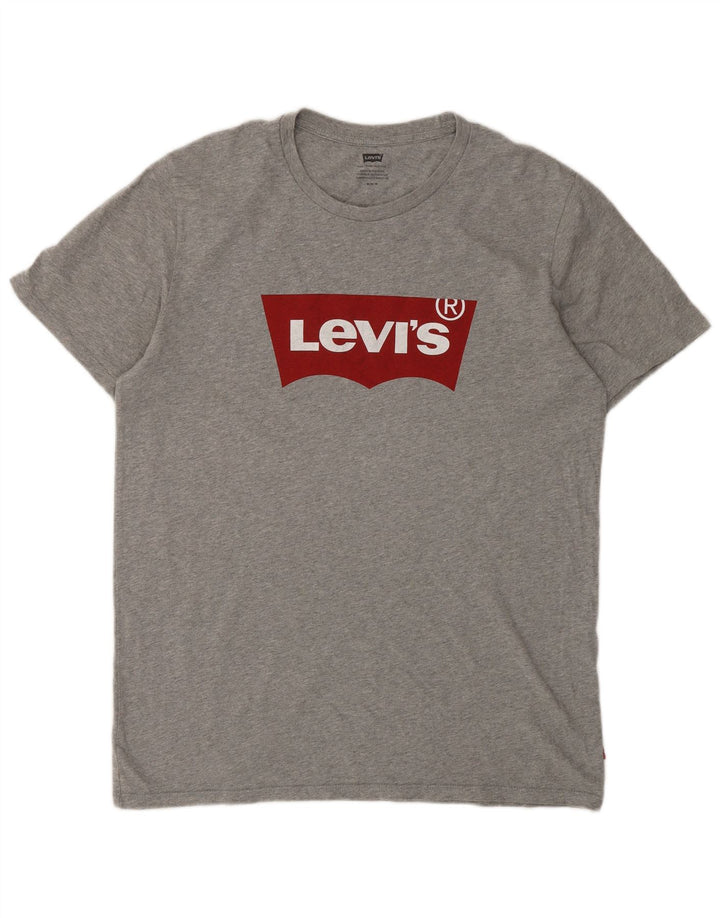 Levi's Mens Graphic T-Shirt Top Medium Grey Flecked Cotton