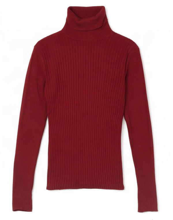 Lipsy Womens Roll Neck Jumper Sweater UK 14 Medium Burgundy Viscose