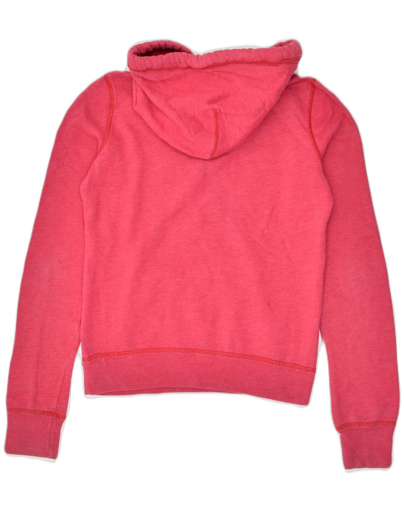 HOLLISTER Womens Graphic Hoodie Jumper UK 10 Small Pink Cotton | Vintage Hollister | Thrift | Second-Hand Hollister | Used Clothing | Messina Hembry 