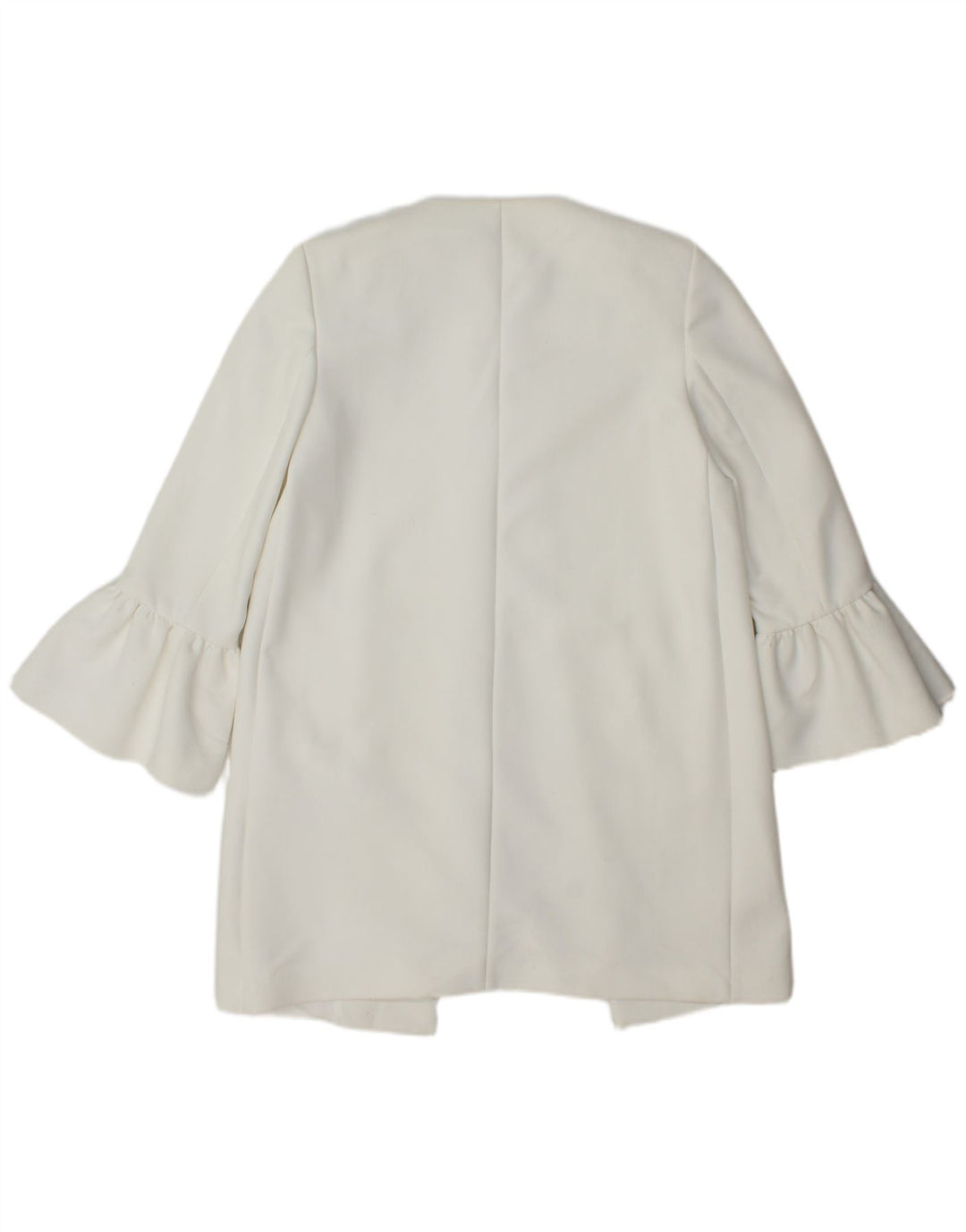 ZARA Womens Oversized Open Overcoat UK 6 XS White Polyester